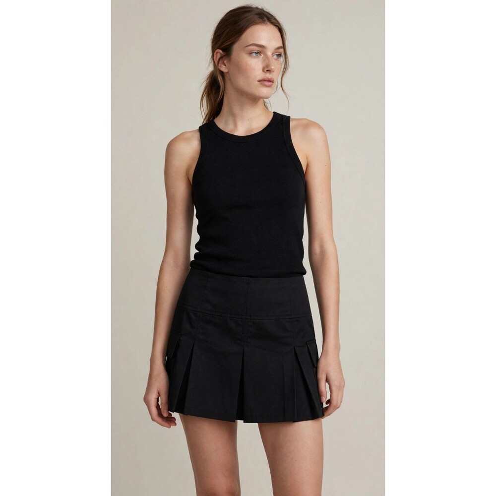Forever 21 Black Pleated Mini Skort Cargo Pockets Womens L New With Tags Preppy